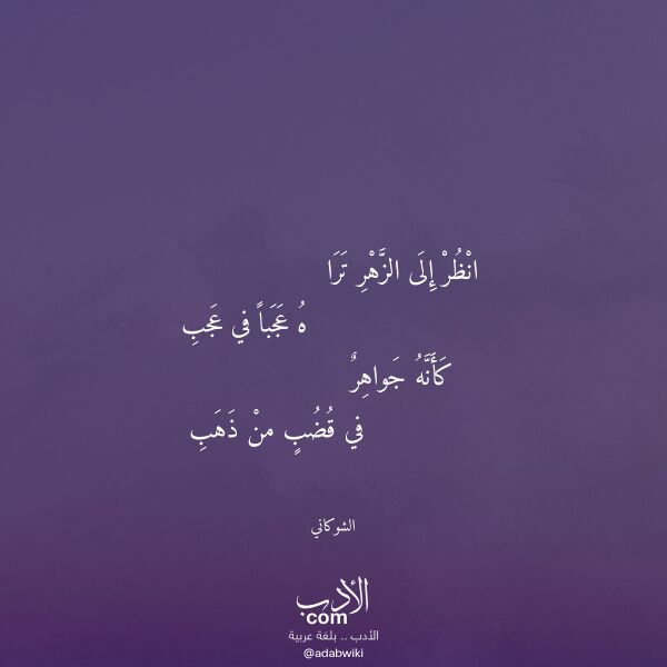 اقتباس من قصيدة انظر إلى الزهر ترا لـ الشوكاني