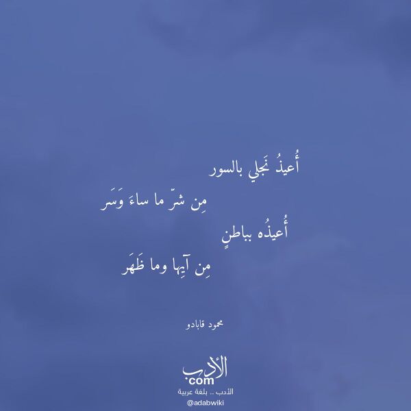 اقتباس من قصيدة أعيذ نجلي بالسور لـ محمود قابادو