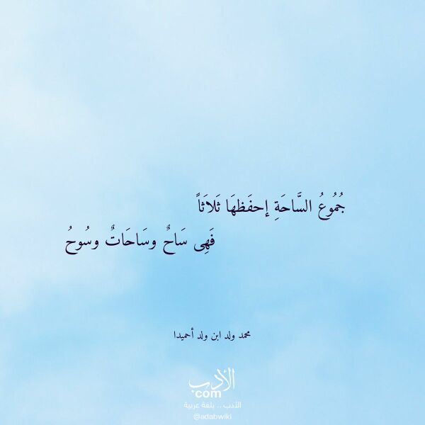 اقتباس من قصيدة جموع الساحة إحفظها ثلاثا لـ محمد ولد ابن ولد أحميدا