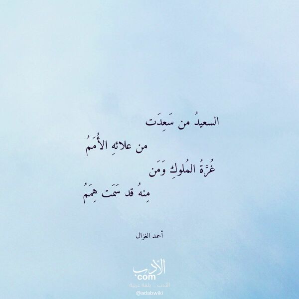 اقتباس من قصيدة السعيد من سعدت لـ أحمد الغزال
