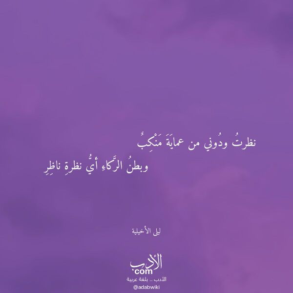 اقتباس من قصيدة نظرت ودوني من عماية منكب لـ ليلى الأخيلية اقتباس من قصيدة نظرت ودوني من عماية منكب لـ ليلى الأخيلية