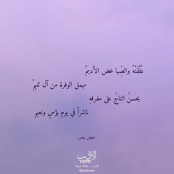 اقتباس من قصيدة علقته والصبا غض الأديم لـ حيص بيص