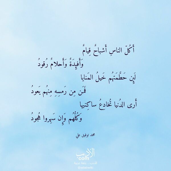 اقتباس من قصيدة أكل الناس أشباح قيام لـ محمد توفيق علي