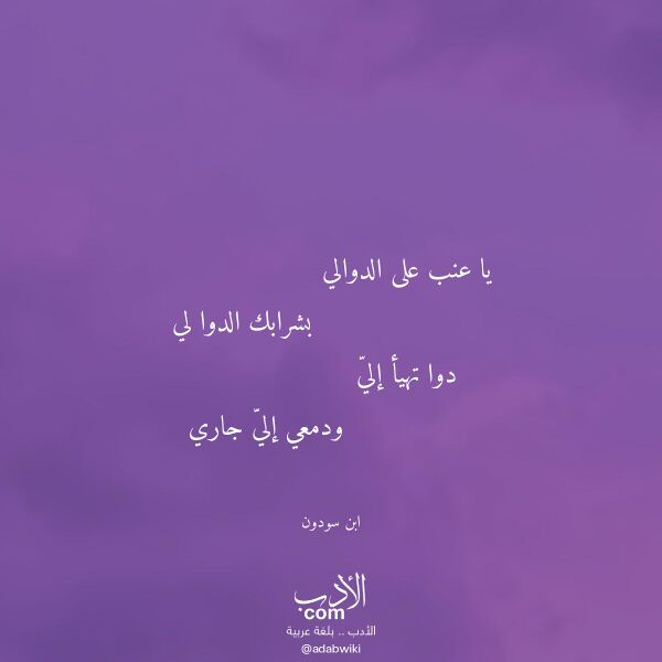 اقتباس من قصيدة يا عنب على الدوالي لـ ابن سودون