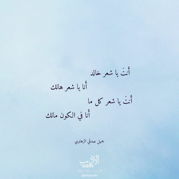 اقتباس من قصيدة أنت يا شعر خالد لـ جميل صدقي الزهاوي