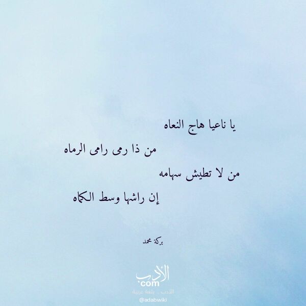 اقتباس من قصيدة يا ناعيا هاج النعاه لـ بركة محمد