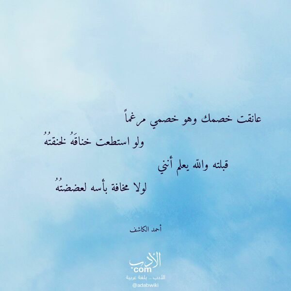 اقتباس من قصيدة عانقت خصمك وهو خصمي مرغما لـ أحمد الكاشف