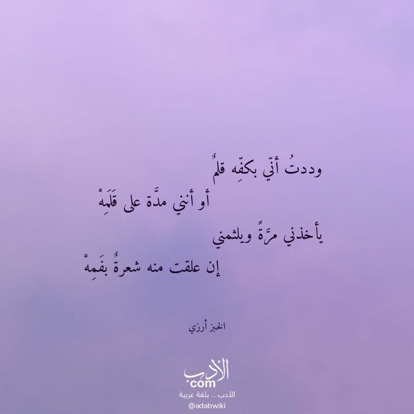 اقتباس من قصيدة وددت أني بكفه قلم لـ الخبز أرزي اقتباس من قصيدة وددت أني بكفه قلم لـ الخبز أرزي