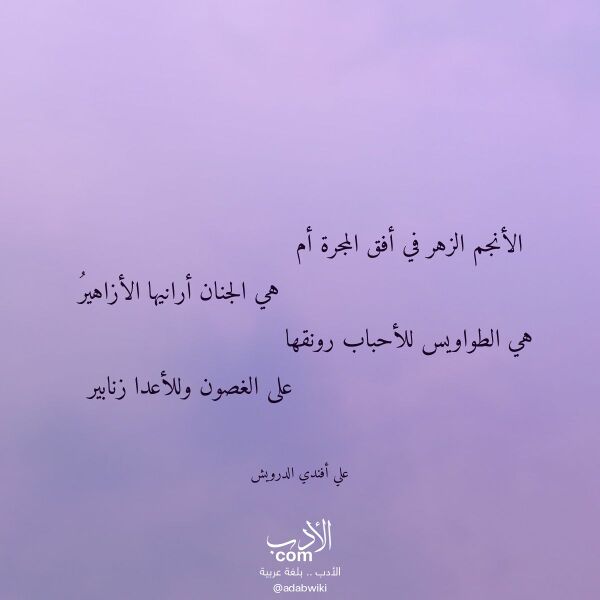 اقتباس من قصيدة الأنجم الزهر في أفق المجرة أم لـ علي أفندي الدرويش اقتباس من قصيدة الأنجم الزهر في أفق المجرة أم لـ علي أفندي الدرويش
