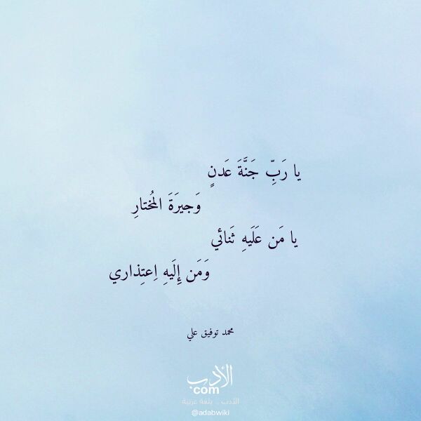 اقتباس من قصيدة يا رب جنة عدن لـ محمد توفيق علي