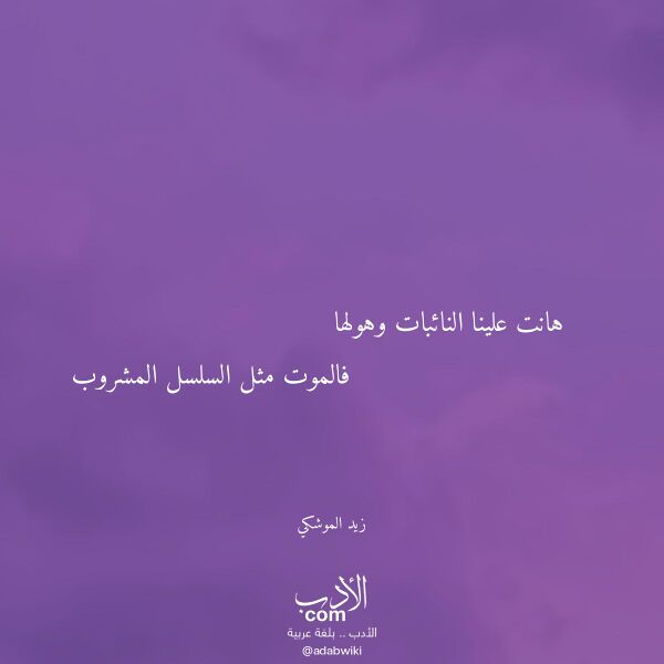 اقتباس من قصيدة هانت علينا النائبات وهولها لـ زيد الموشكي