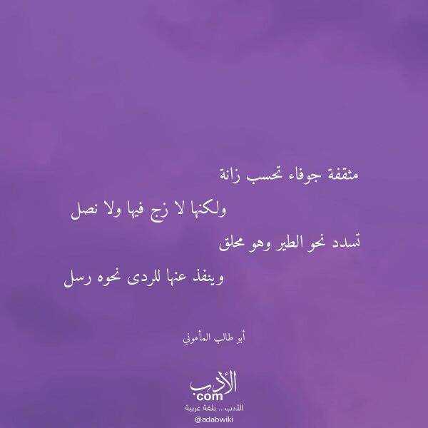 اقتباس من قصيدة مثقفة جوفاء تحسب زانة لـ أبو طالب المأموني