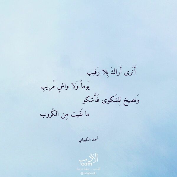 اقتباس من قصيدة أترى أراك بلا رقيب لـ أحمد الكيواني