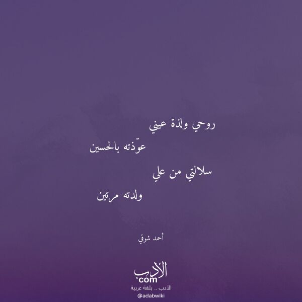 اقتباس من قصيدة روحي ولذة عيني لـ أحمد شوقي