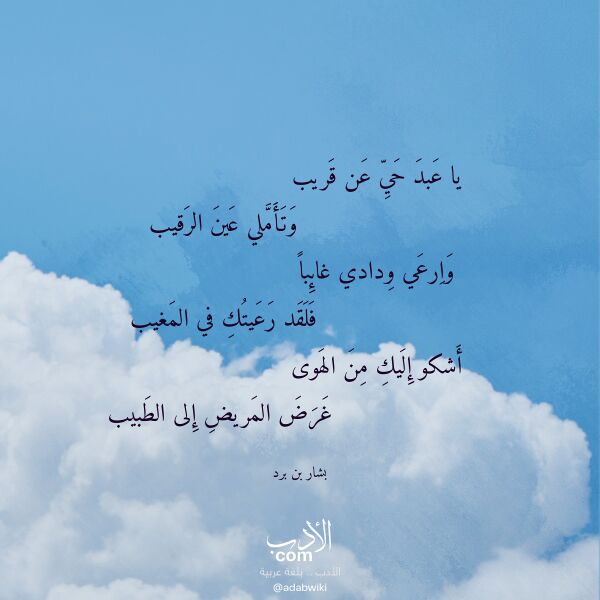 اقتباس من قصيدة يا عبد حي عن قريب لـ بشار بن برد
