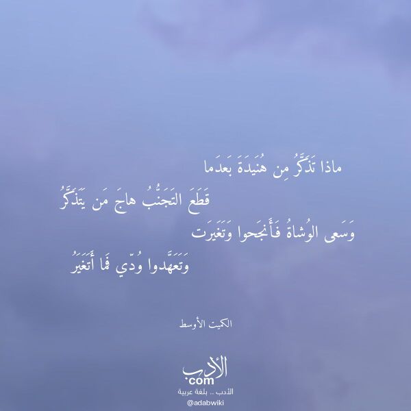 اقتباس من قصيدة ماذا تذكر من هنيدة بعدما لـ الكميت الأوسط اقتباس من قصيدة ماذا تذكر من هنيدة بعدما لـ الكميت الأوسط