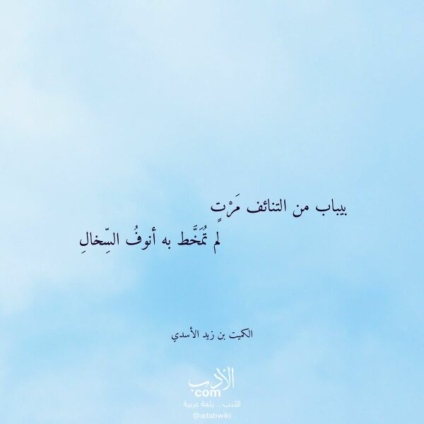 اقتباس من قصيدة بيباب من التنائف مرت لـ الكميت بن زيد الأسدي اقتباس من قصيدة بيباب من التنائف مرت لـ الكميت بن زيد الأسدي