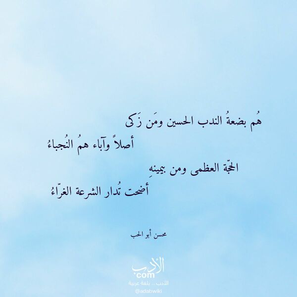 اقتباس من قصيدة هم بضعة الندب الحسين ومن زكى لـ محسن أبو الحب