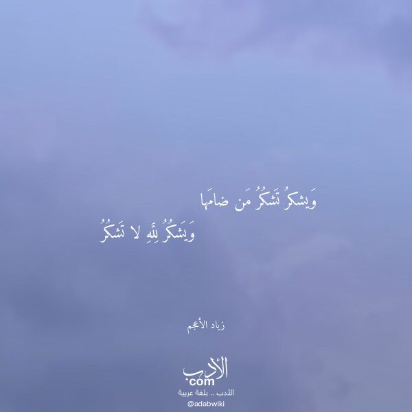 اقتباس من قصيدة ويشكر تشكر من ضامها لـ زياد الأعجم