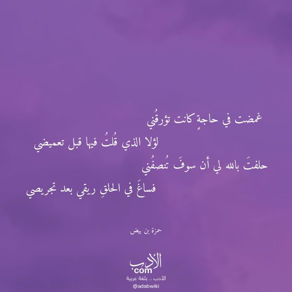 اقتباس من قصيدة غمضت في حاجة كانت تؤرقني لـ حمزة بن بيض اقتباس من قصيدة غمضت في حاجة كانت تؤرقني لـ حمزة بن بيض
