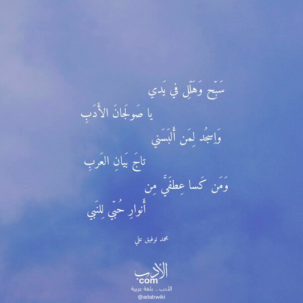 اقتباس من قصيدة سبح وهلل في يدي لـ محمد توفيق علي