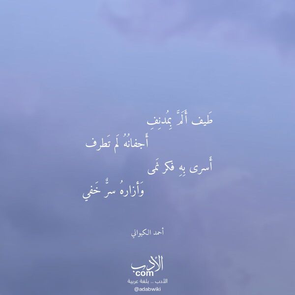 اقتباس من قصيدة طيف ألم بمدنف لـ أحمد الكيواني