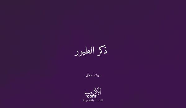 ذكر الطيور - ديوان المعاني