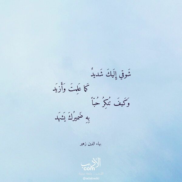 اقتباس من قصيدة شوقي إليك شديد لـ بهاء الدين زهير