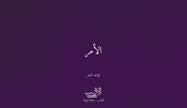 الأمر - قواعد الشعر