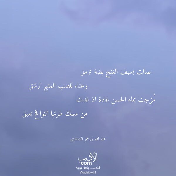 اقتباس من قصيدة صالت بسيف الغنج بضة ترمق لـ عبد الله بن عمر الشاطري
