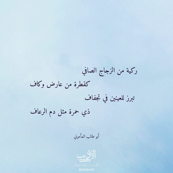 اقتباس من قصيدة ركية من الزجاج الصافي لـ أبو طالب المأموني