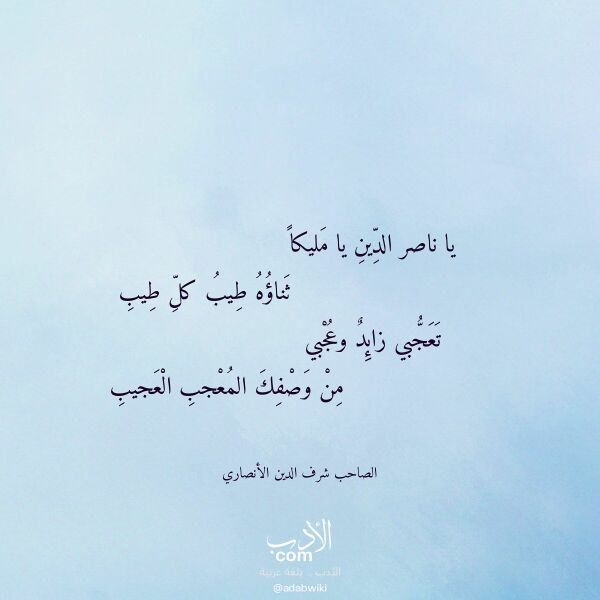 اقتباس من قصيدة يا ناصر الدين يا مليكا لـ الصاحب شرف الدين الأنصاري
