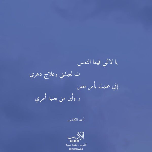 اقتباس من قصيدة يا لائمي فيما التمس لـ أحمد الكاشف