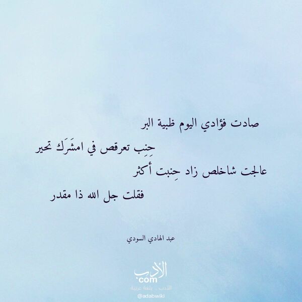اقتباس من قصيدة صادت فؤادي اليوم ظبية البر لـ عبد الهادي السودي