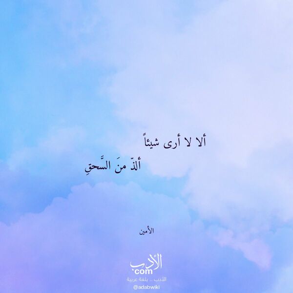 اقتباس من قصيدة ألا لا أرى شيئا لـ الأمين