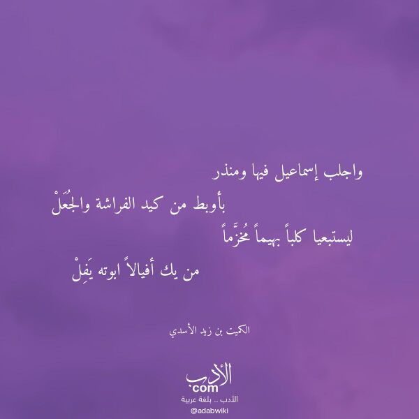 اقتباس من قصيدة واجلب إسماعيل فيها ومنذر لـ الكميت بن زيد الأسدي اقتباس من قصيدة واجلب إسماعيل فيها ومنذر لـ الكميت بن زيد الأسدي