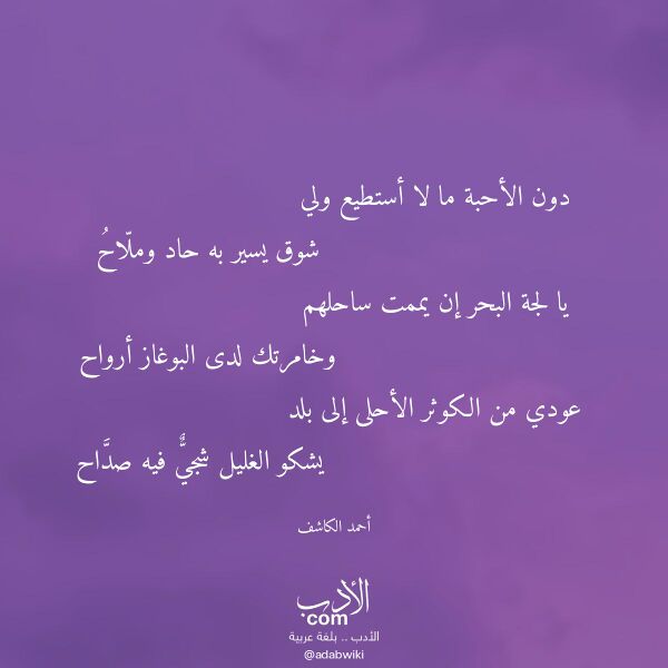 اقتباس من قصيدة دون الأحبة ما لا أستطيع ولي لـ أحمد الكاشف