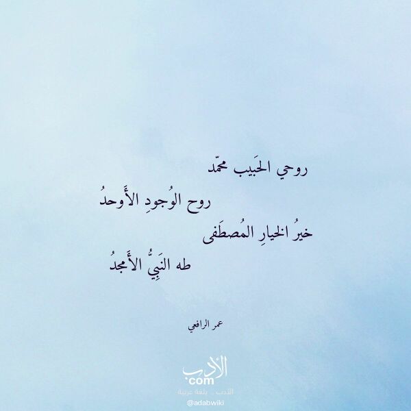اقتباس من قصيدة روحي الحبيب محمد لـ عمر الرافعي